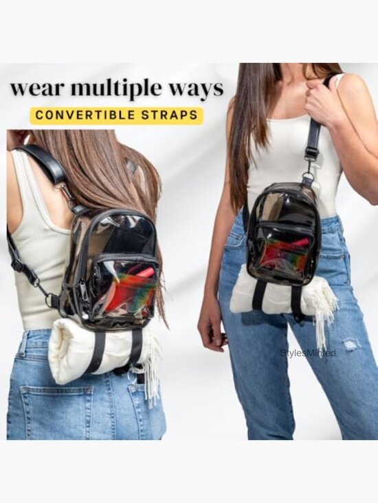 Mini Clear Backpack for Festivals Stadium Approved Anti-Theft Convertible Straps main image 4